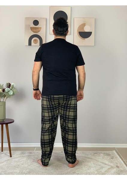 Erkek The Boss Motifli Pijama Takımı (Siyah- Haki) fırsatları