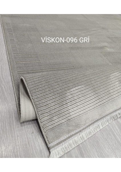 Viskon Koleksiyonu Viskon Akrilik Dokuma Bambu Halı DH096 Gri
