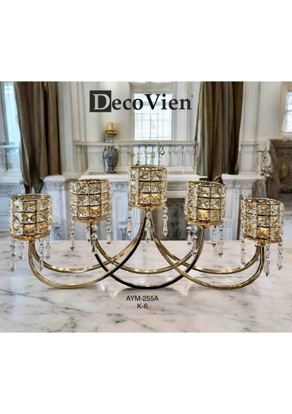 Decovien Lüks Şamdan Gold.