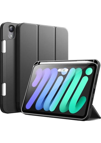 iPad Mini 7 A17 Pro Kılıf Uyku Modlu Smart Pen Slot Charging Case