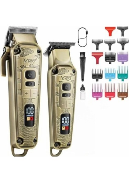 Orijinal V-643 Profesyonel Set Yıkanabilir Sakal Saç Kesme Şarj Edilebilir