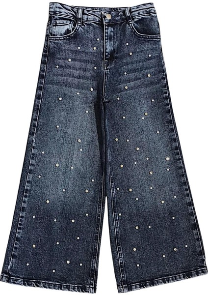Kız Çocuk Inci ve Taşlı Jean Pantolon