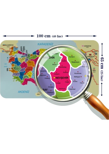 - Eğitici ve Öğretici Dünya ve Türkiye Haritası Çocuk Odası Duvar STICKER-60X105-3882