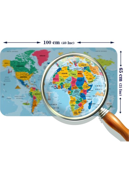 - Eğitici ve Öğretici Dünya ve Türkiye Haritası Çocuk Odası Duvar STICKER-60X105-3882