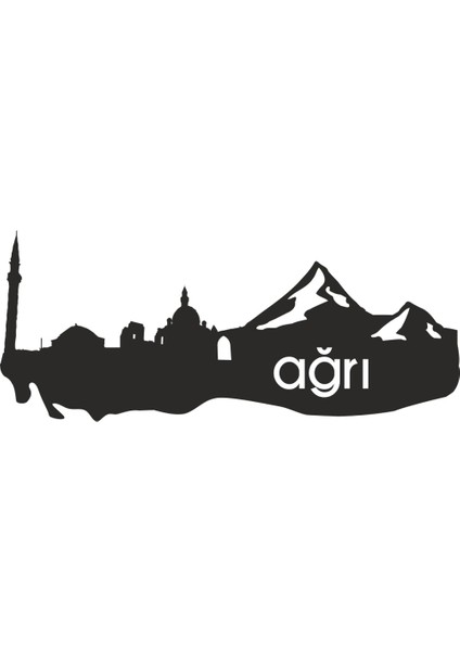 Aağrı Sitüel Duvar Sticker - Aağrı Sitüel Duvar Sticker Dekoratif Odası Duvar Sticker Duvar Süsü 60X25