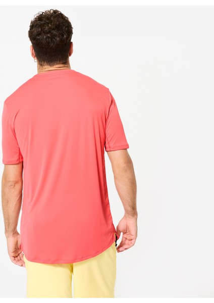 Domyos Erkek Siyah Füme Kısa Kollu Bisiklet Yaka Tişört - Fitness fırsatları