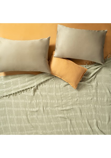 Solıd Çift Kişilik Tencel - Cotton Tencel Pamuk Pike 200x220 Cm Yeşil fırsatları