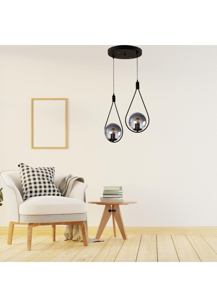 Yıldız Home Damla Uyum 2.li Siyah-Füme Camlı Avize fiyatları