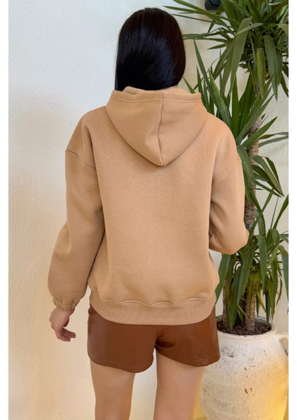 Kadın Şardonlu Kanguru Cepli Düğme Detaylı Sweatshirt fırsatları