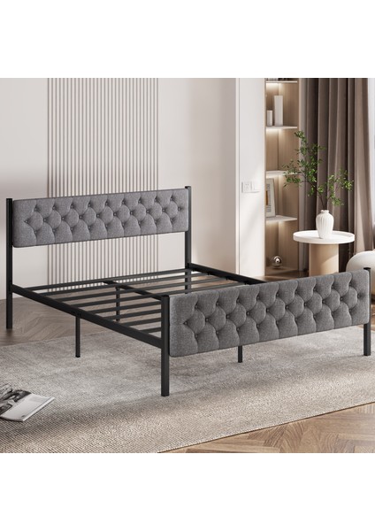 Karyola, Stil Metal Karyola, 150 x 200 cm , Kapitone Işlemeli Karyola modelleri
