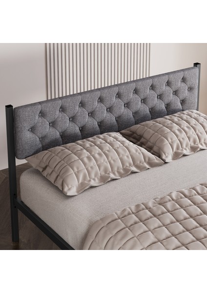 Karyola, Stil Metal Karyola, 140 x 200 cm , Kapitone Işlemeli Karyola fiyatları