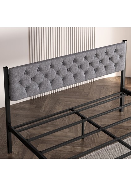 Karyola, Stil Metal Karyola, 140 x 190 cm , Kapitone Işlemeli Karyola fırsatları