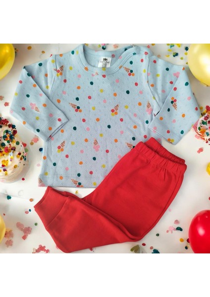Külahlı Bebek Penye Ikili Pijama Takım