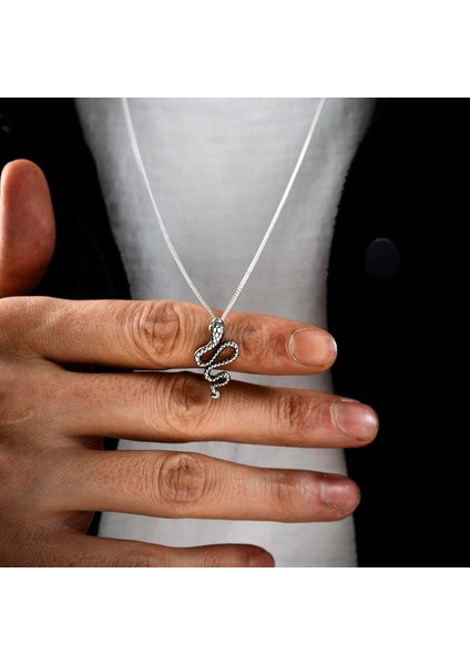 Gümüş Mini Yılan Kolye 925 Ayar Gümüş Küçük Yılan Figürlü Unisex Kolye fiyatları
