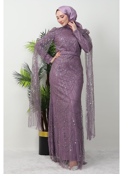 Duru Taşlı Abiye Lila fırsatları