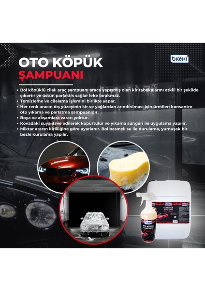 Oto Köpük Şampuanı 5 Lt - Cilalı ve Fırçasız Yıkama ile Araç Temizliği Için Etkili Çözüm modelleri