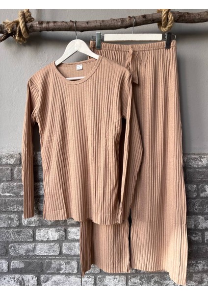 Kadın Alt Üst Örme Takım Sıfır Yaka Fitilli Takım Kadın Takım modelleri