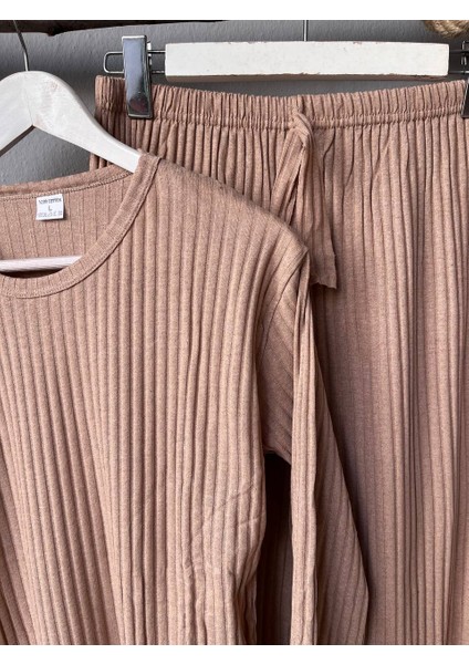 Kadın Alt Üst Örme Takım Sıfır Yaka Fitilli Takım Kadın Takım indirimleri