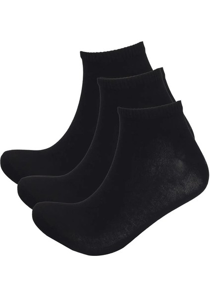 Run 3 Lü Erkek Basic Patik Çorap - Siyah/Siyah/Siyah