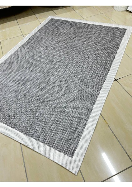 Türkmen Halı Siesta 1501 Beyaz Bordürlü Antrasit Sisal Halı Bordürlü Kolay Temizlenen Hasır Yolluk modelleri