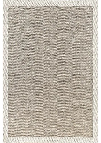 Türkmen Halı Siesta 1503 Krem Bordürlü Bej Sisal Halı Bordürlü Kolay Temizlenen Hasır Yolluk