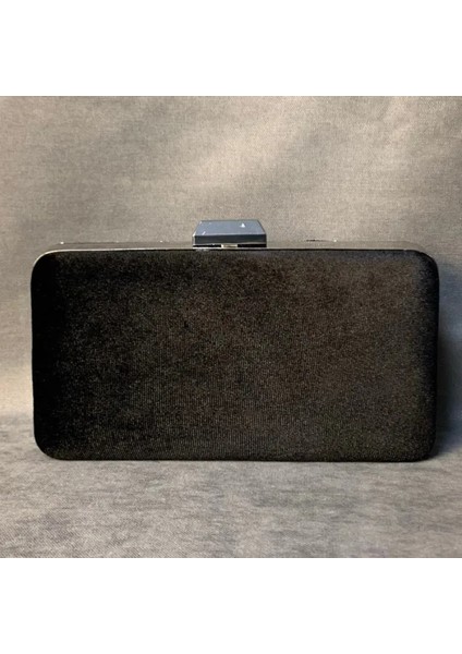 El Yapımı Gümüş Rengi Tel Kırma Siyah Abiye Çanta - 10 x 20 cm