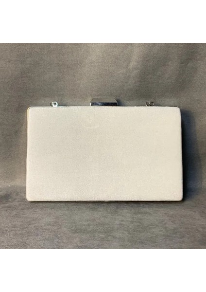 El Yapımı Bakır - Gümüş Rengi Tel Kırma Beyaz Abiye Çanta - 11 x 21 cm fırsatları