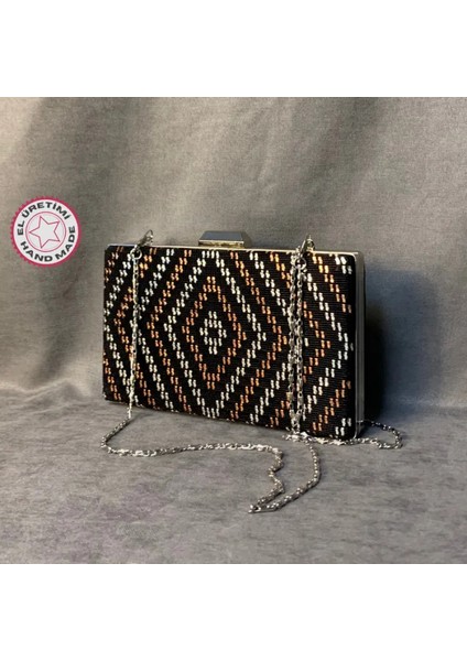 El Yapımı Tel Kırma Özel Tasarım Abiye Çanta - 12 x 20 cm