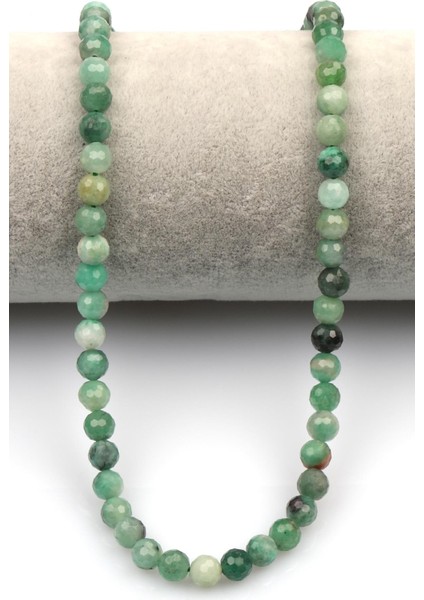 Zümrüt Doğal Taş Dizi 6 mm Fasetli Küre Kesim fiyatları