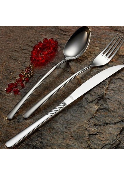 A-la S Prestige Mat 89 Parça 12 Kişilik Mobilya Çatal Kaşık Bıçak Takımı
