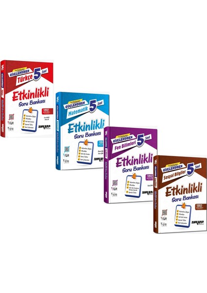 5. Sınıf Türkçe – Matematik – Fen Bilimleri ve Sosyal Bilgiler Etkinlikli Soru Bankası 4 Kitap