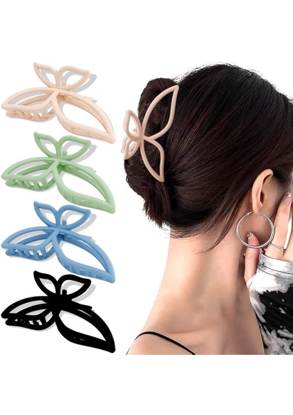 Kelebek Pençe Klipsi Metal Saç Tokası Paketi 4.3 Inç Altın Saç Tokası Kadın Kaymaz Sevimli Saç Tokası Moda Saç Köpekbalığı Aksesuarları (Kelebek) (Yurt Dışından)