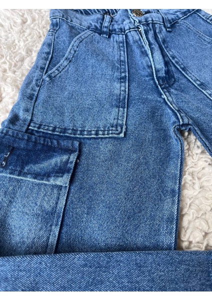 Kız Çocuk Yüksek Bel Kargo Cepli Likralı Kadın Palazzo Jean Kot Pantolon fiyatları