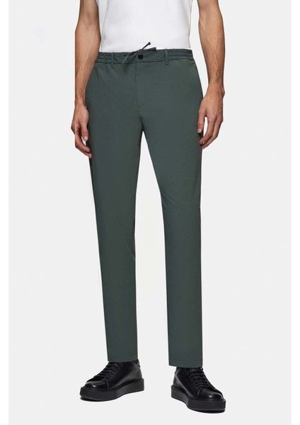 Ds Damat Relaxed Fit Yeşil Armürlü Ince ve Hafif Rpt Jogger Pantolon