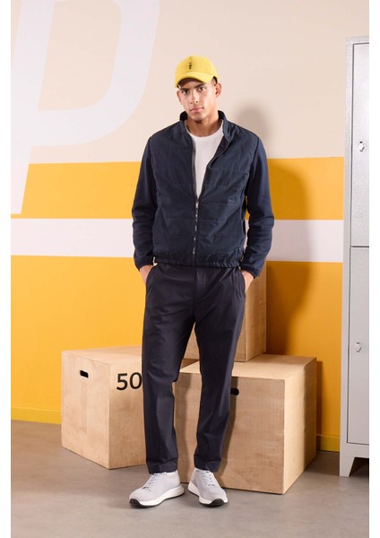 Ds Damat Relaxed Fit Lacivert Armürlü Ince ve Hafif Rpt Jogger Pantolon