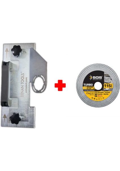Avuç Taşlama 45 Kesim Aparatı ve Sgs Hassas Kesici Taşlayıcı 115 M. 2'li Set