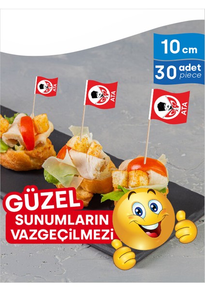 Atatürk Portresi Baskılı Servis Kürdanı modelleri