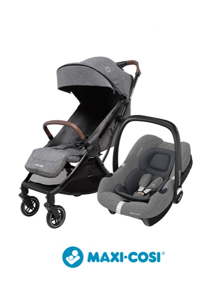 Eva-Cabriofix I-Size Otomatik Katlanan Seyahat Sistem Kompakt Bebek Arabası Select Grey