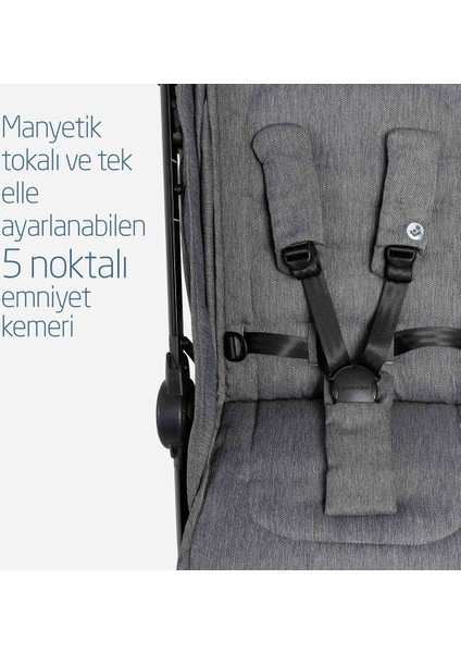 Eva-Cabriofix I-Size Otomatik Katlanan Seyahat Sistem Kompakt Bebek Arabası Select Grey