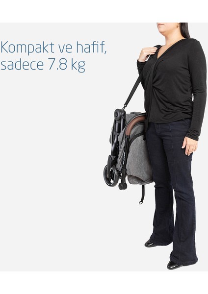 Eva-Cabriofix I-Size Otomatik Katlanan Seyahat Sistem Kompakt Bebek Arabası Select Grey