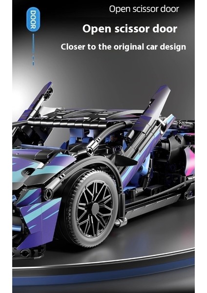 1:14 Lamborghini V12 Spor Araba Yapı Taşları Monte Edilmiş Model Uzaktan Kumandalı Oyuncaklar (Yurt Dışından)