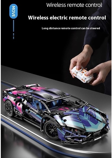 1:14 Lamborghini V12 Spor Araba Yapı Taşları Monte Edilmiş Model Uzaktan Kumandalı Oyuncaklar (Yurt Dışından)