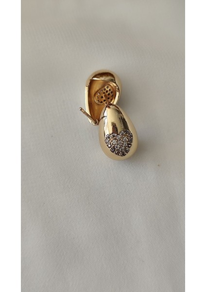 Zirkon Kalp Damla Metal Gold Küpe fiyatları
