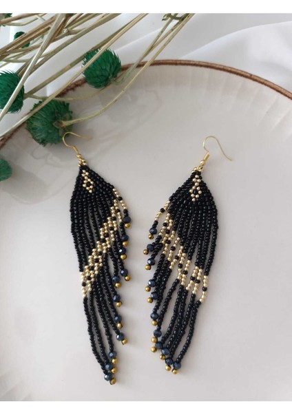 Kum Boncuk Oya El Yapımı Küpe