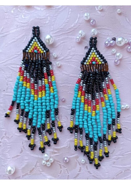 Kum Boncuk Oya El Yapımı Küpe