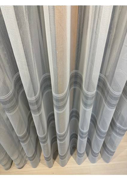Siyah Gri Desenli Simli Tül Perde Sık Pile fiyatları