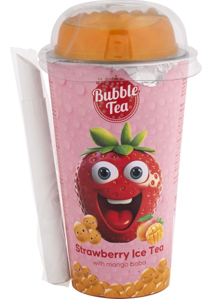 | 350 ml Çilek ve Yeşil Çay Aromalı Içecek ile Mango Aromalı Boba