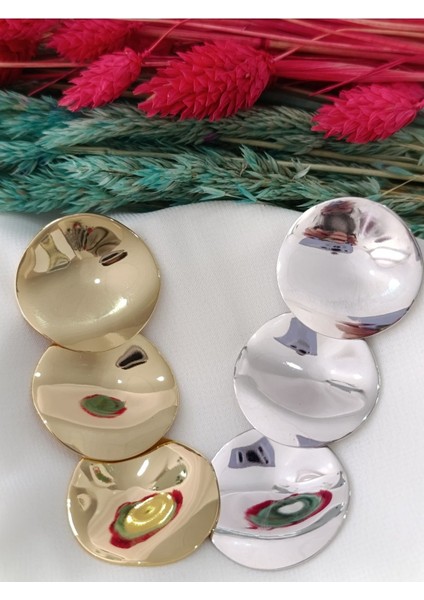 Büyük Oval Metal Silver Küpe fırsatları