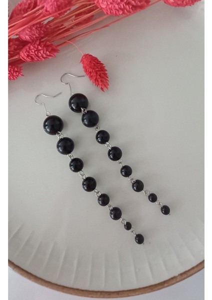 Siyah Inci Gold Tasarım Küpe fiyatları