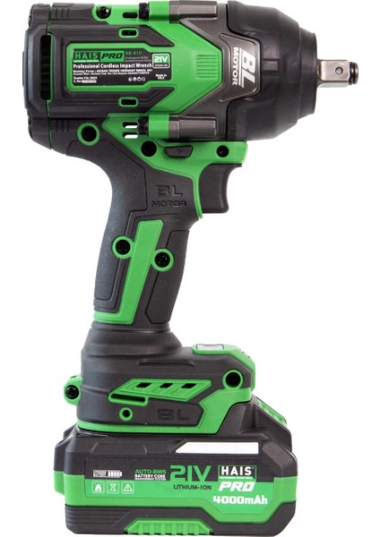 Haispro RB-810 Profesyonel Darbeli Somun Sıkma 1100 Nm 21 V 4.0 Ah